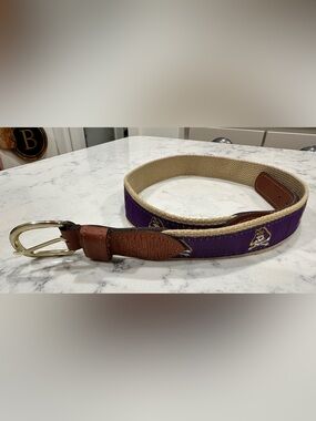 ZEP Pro ECU pirates purple and natural woven belt with leather trim-size 32
